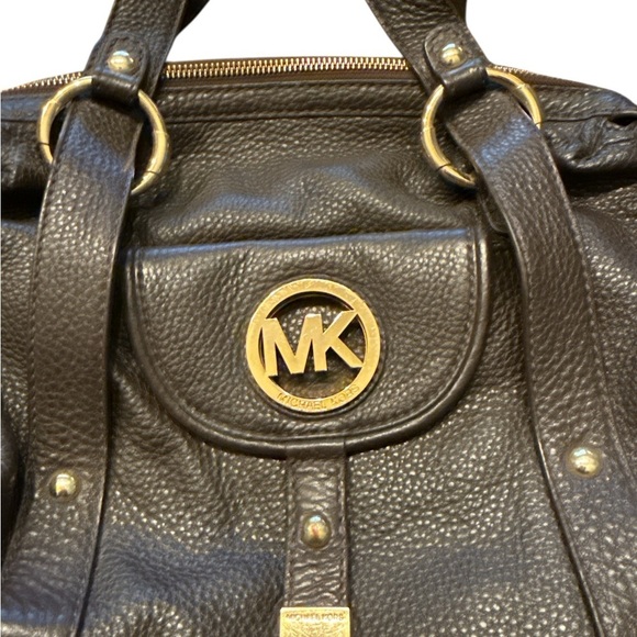 Michael Kors Brown and Gold Satchel with Structured Design - Picture 3 of 8